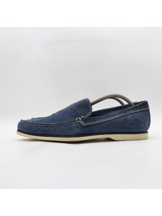 John Varvatos Men\'s 11 Blue Suede Slip On Loafers Hand Made in Italy Dress Shoes main image 4